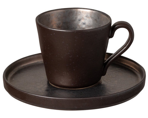 COSTA NOVA  Coffee / tea cup  21 cl & saucer Lagoa Metal Black