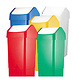 SYR  Afvalbak met schommeldeksel  50 liter wit /rood