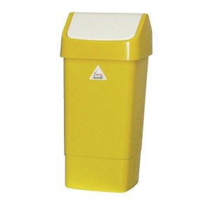 SYR  Poubelle à couvercle battant  50 litres blanche /jaune