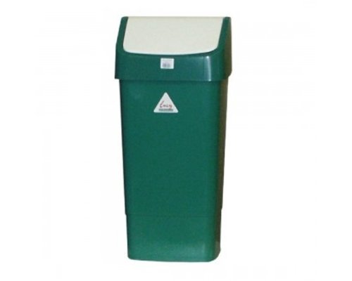 SYR  Afvalbak met schommeldeksel  50 liter wit / groen