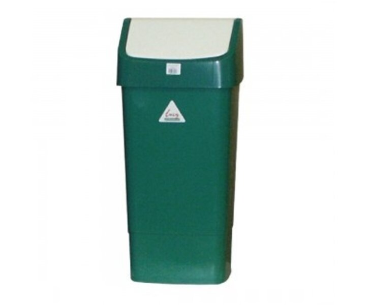 SYR  Poubelle à couvercle battant  50 litres blanche  / verte