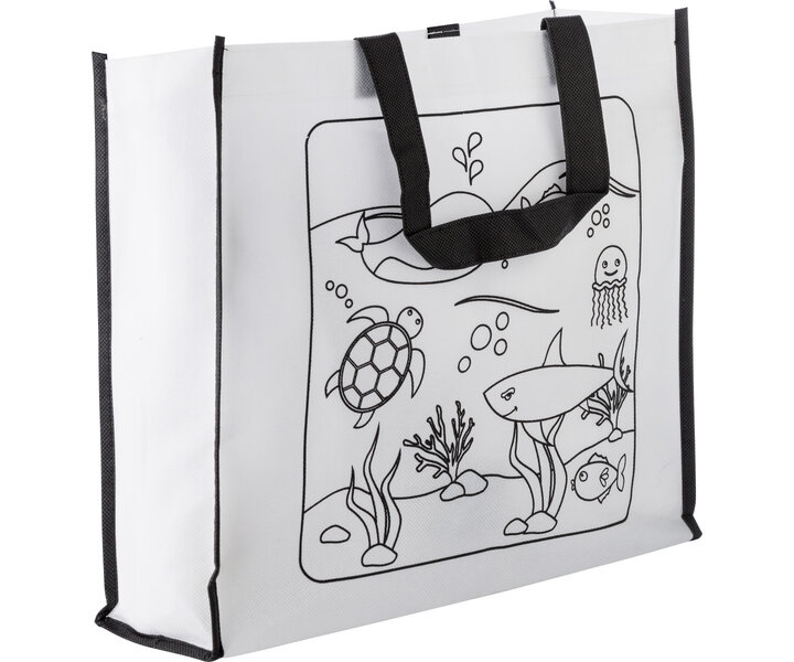 M&T Sac pour enfants en non tissé à colorier inclus. 4  crayons de cire