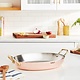 DE BUYER  Oval Chefs Fry Pans outside, copper 90 %  inside stainless steel 10 % Dim. 32 x 23 cm