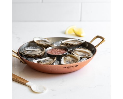 DE BUYER  Round  Chefs Fry Pans outside, copper 90 %  inside stainless steel 10 % Diam. 24 cm