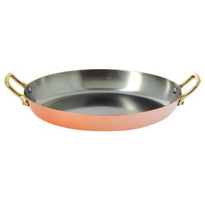 DE BUYER  Plat ovale extérieur cuivre 90 % intéreur acier inoxydable 10 %  Dim. 36 x 26 cm