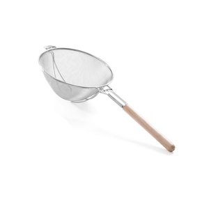 M & T  Sieve with double mesh tinned with wooden handle diameter 26 cm