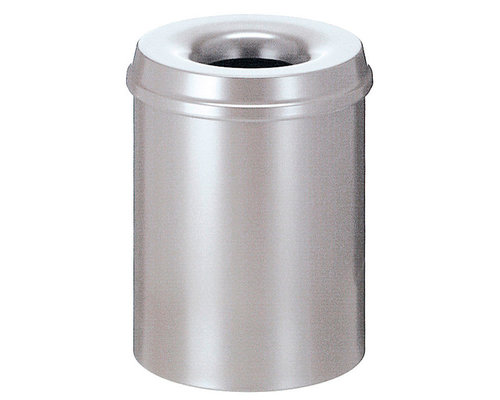 M & T  Flame retardant waste paper bin 15 liter silver