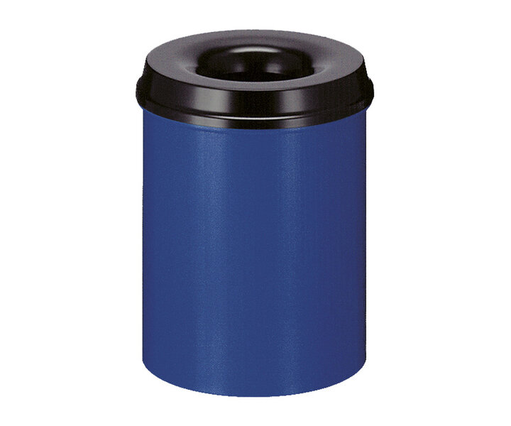 M&T Flame retardant waste paper bin 15 liter blue & black