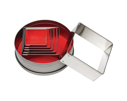 M&T Box with 6 square plain pastry cutters