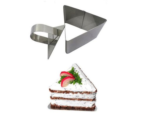 M&T Mousse kader driehoekige set met duwer 6 delig roestvrijstaal 18/10