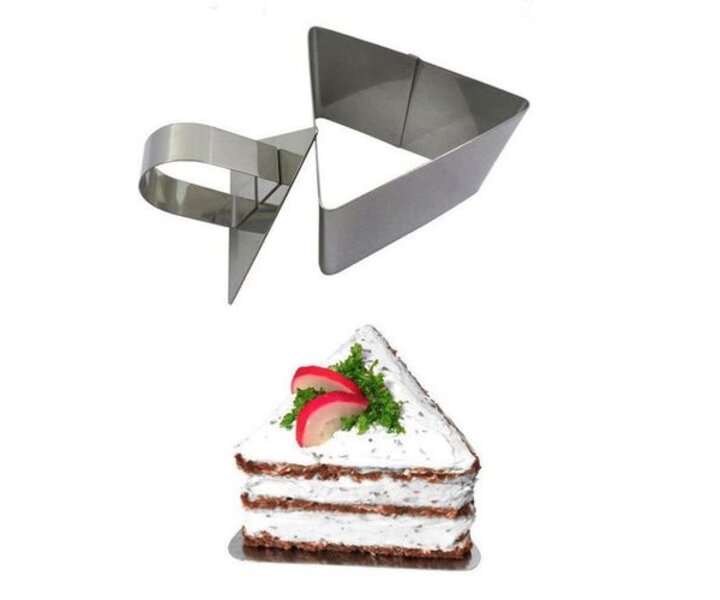 M&T Mousse kader driehoekige set met duwer 6 delig roestvrijstaal 18/10