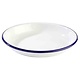 M&T Assiette creuse 24 cm acier émaillé blanche avec bord  couleur bleu