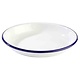 M & T  Deep plate 24 cm white enamelled steel with blue edge