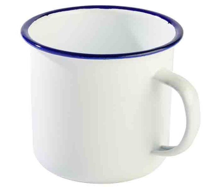 M&T Goblet 50 cl  acier émaillé blanche avec bord  couleur bleu