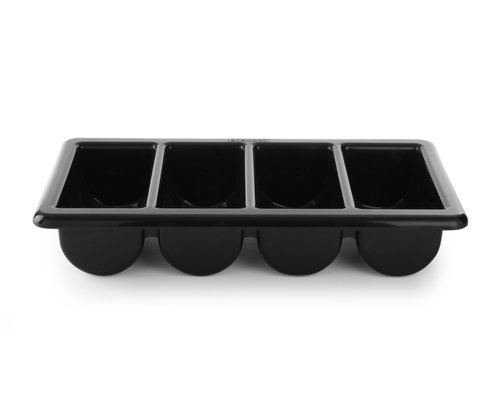 M&T Ramasse couverts 4 compartiments  GN 1/1  PP noir