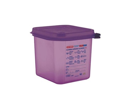 ARAVEN  Food container with lid GN 1/6  purple allergen polypropylene