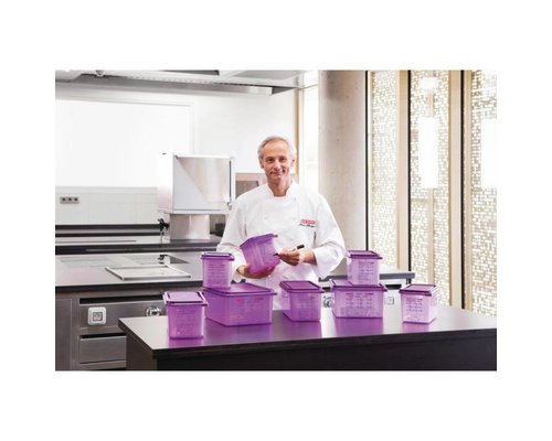 ARAVEN  Food container with lid GN 1/6  purple allergen polypropylene