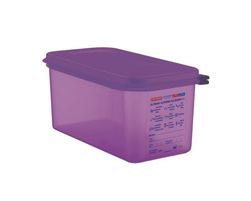 ARAVEN  Food container with lid GN 1/3  purple allergen polypropylene