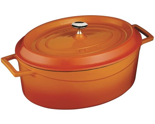 LAVA CAST IRON Oval cookpot 28 x 21 cm orange