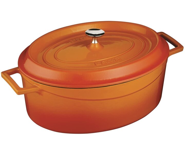 LAVA CAST IRON Braisière ovale 28 x 21 cm couleur orange