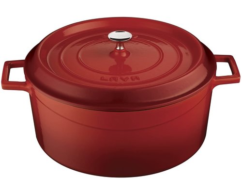 LAVA CAST IRON Cookpot  round  24 cm red
