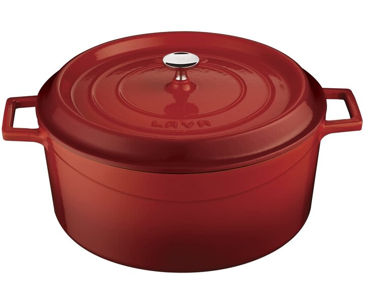 LAVA CAST IRON Cookpot  round  24 cm red