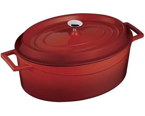 LAVA CAST IRON Oval cookpot 28 x 21 cm red