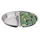 M & T  Oval dish s/s with 2 compartments and lid