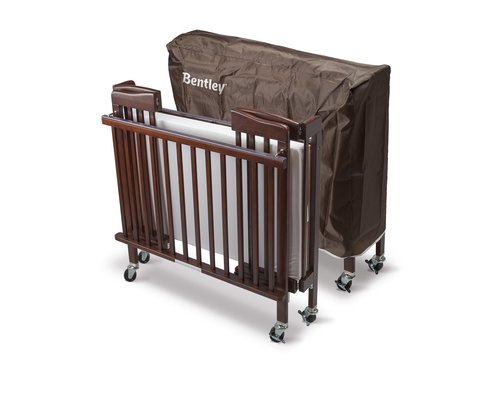 M & T  Baby crib foldable mahogany wood