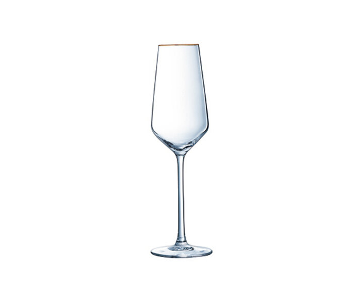 CRISTAL d' ARQUES  Flute à champagne 21 cl Ultime avec bord doré
