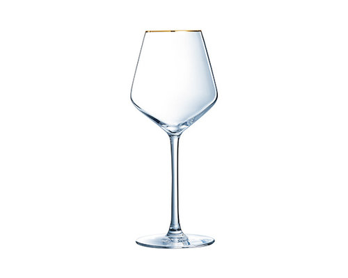 CRISTAL d' ARQUES  Wijn- Cocktail glas 38 cl Ultime met gouden rand