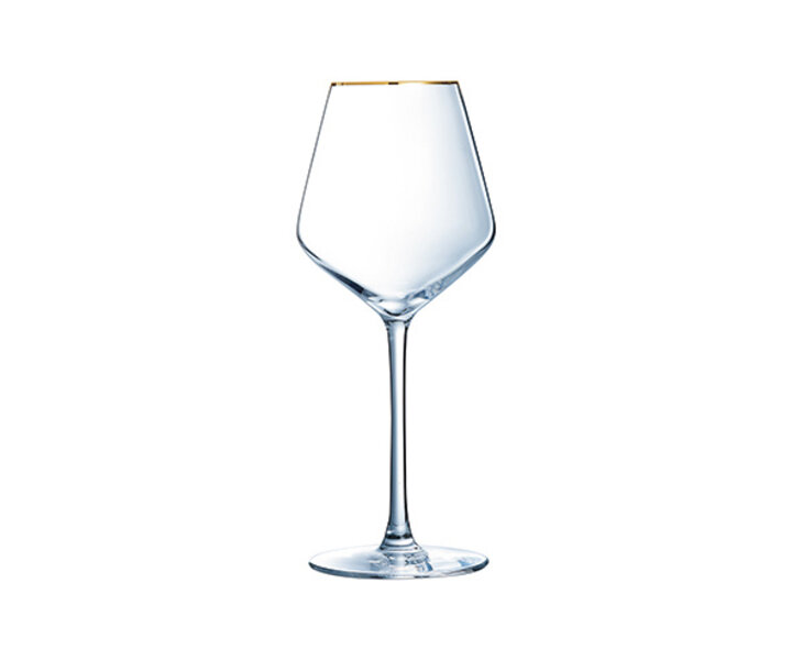 CRISTAL d' ARQUES  Wijn- Cocktail glas 38 cl Ultime met gouden rand