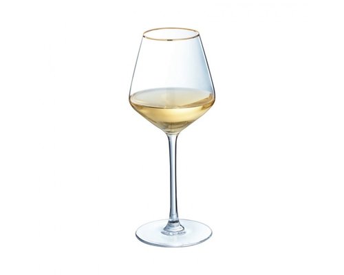 CRISTAL d' ARQUES  Wijn- Cocktail glas 38 cl Ultime met gouden rand