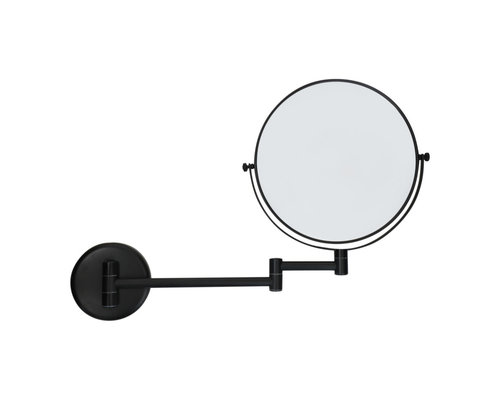 M & T  Miroir mural double face  rond  noir mat 20 cm