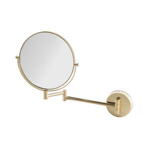 M & T  Miroir mural double face  rond or 20 cm