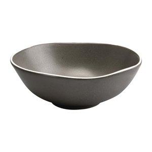 OLYMPIA Porselein  Poké bowl - slakom - pastabord small 15,5 cm Chia donkergrijs porselein
