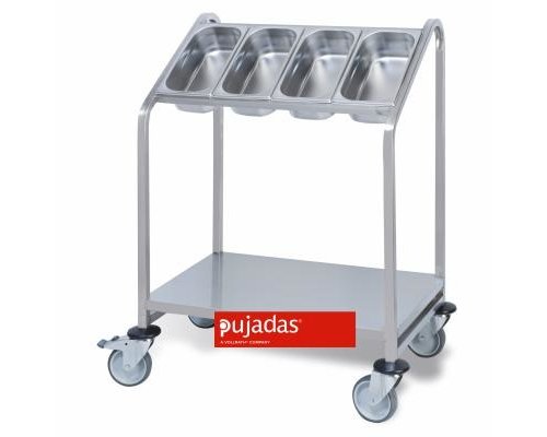 PUJADAS Chariot porte plateaux et distributeur de couverts