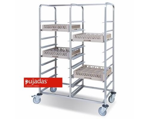 PUJADAS Mobile rack for 2 x  9 dishwashing racks