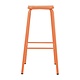 M & T  Barkruk hoog model  oranje gelakt metaal met houten zit