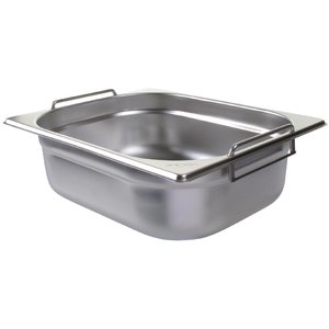 M & T  Gastronorm pan 1/2  stainless steel depth  100 mm  with handles