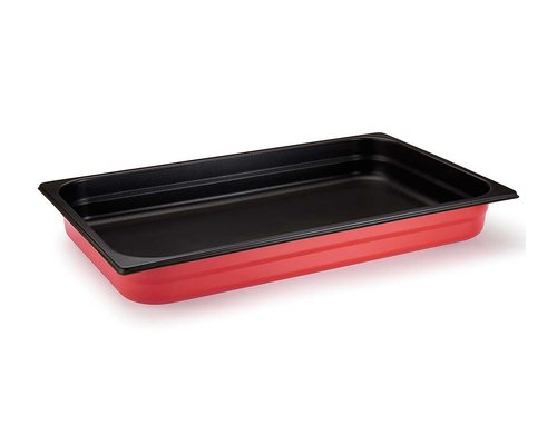 M & T  Gastronorm pan 1/1  stainless steel depth  65 mm  non black/red