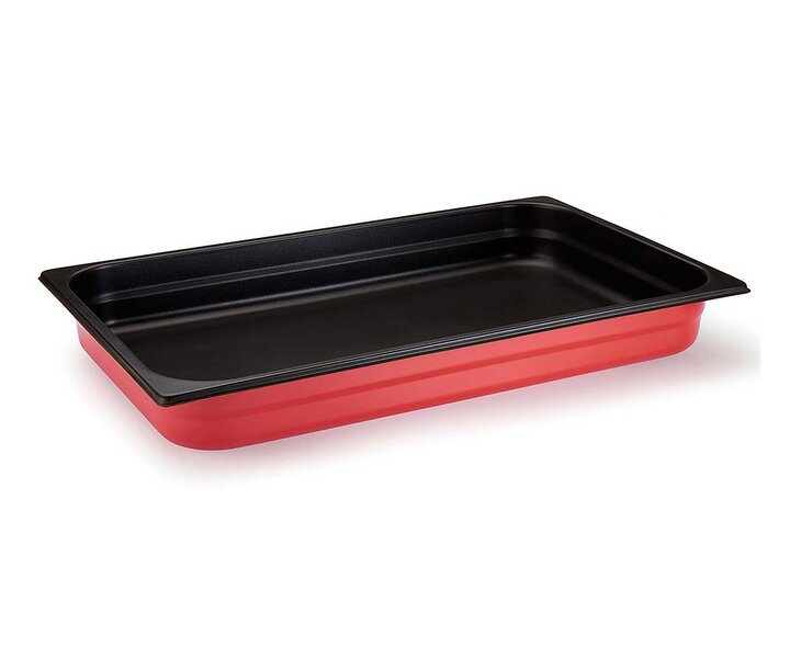 M&T Bac gastronorm 1/1 acier inoxydable profondeur 65 mm anti-adhésif  noir/rouge