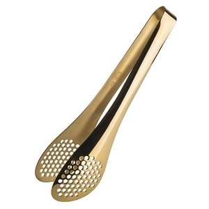 M&T Serving tong  s/s gold look 25 cm