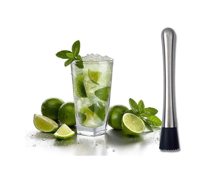 M&T Pilon - muddler acier inoxydable longueur 20,5 cm diamètre 3,5 cm