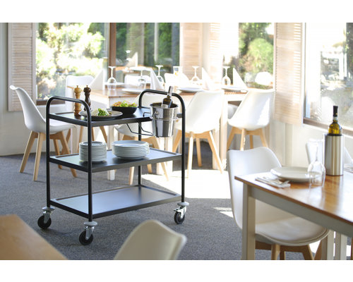 M & T  Serving trolley 3 levels stainless steel matt black finish