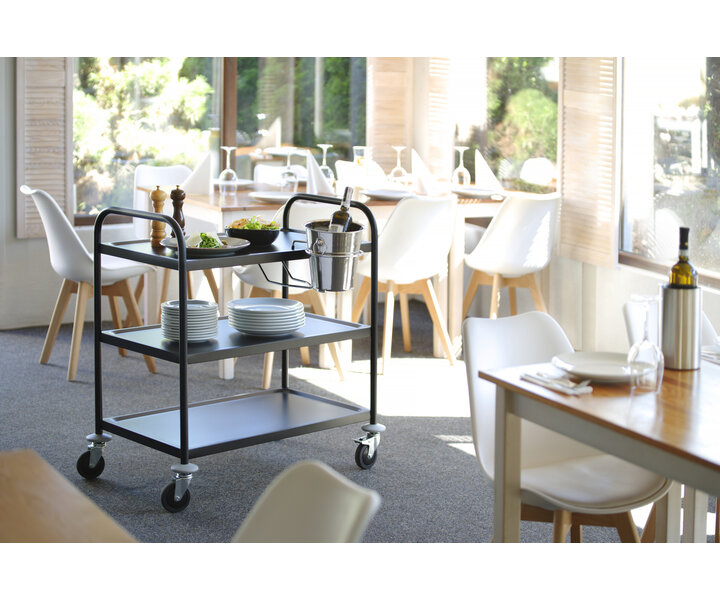 M&T Serving trolley 3 levels stainless steel matt black finish