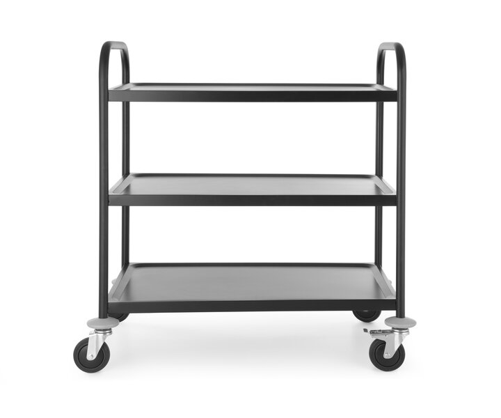 M&T Chariot de service avec 3 niveaux en acier inoxydable finition noire mat
