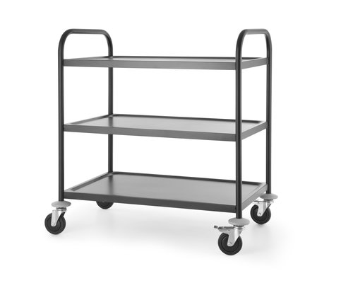 M & T  Serving trolley 3 levels stainless steel matt black finish