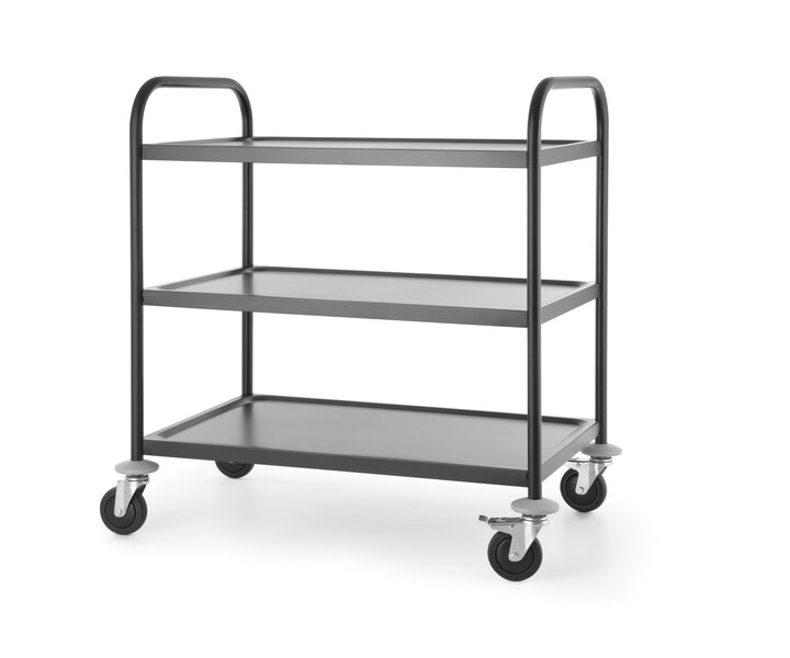 M&T Serving trolley 3 levels stainless steel matt black finish
