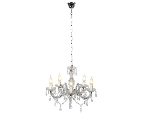 M & T  Chandelier clear aryclic - Ø 46 cm -  exclusive 5 x E14  bulbs